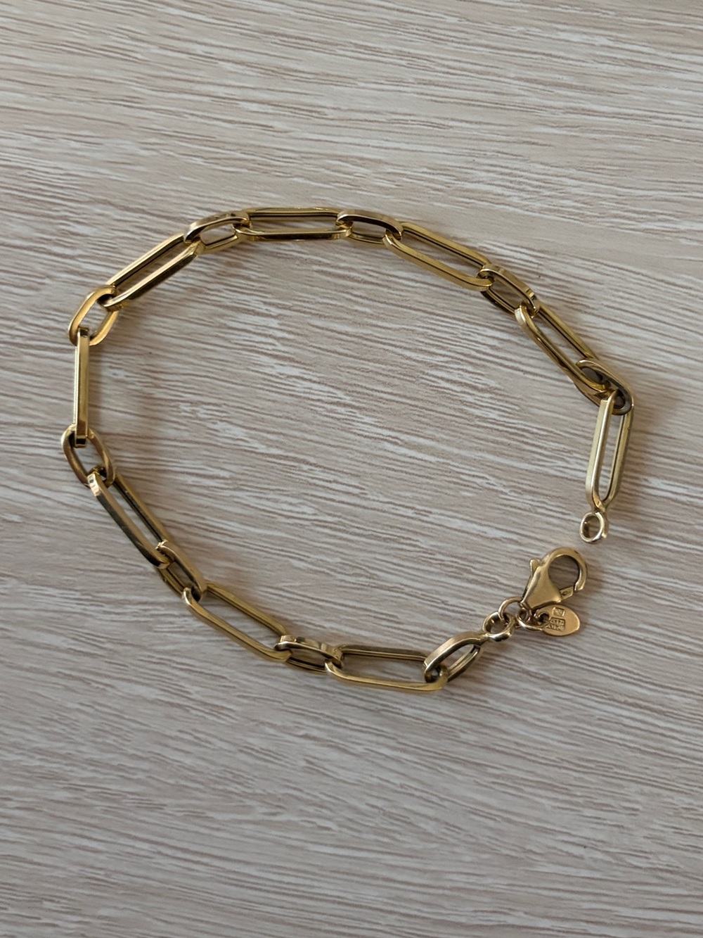 14k Gold Paperclip Bracelet